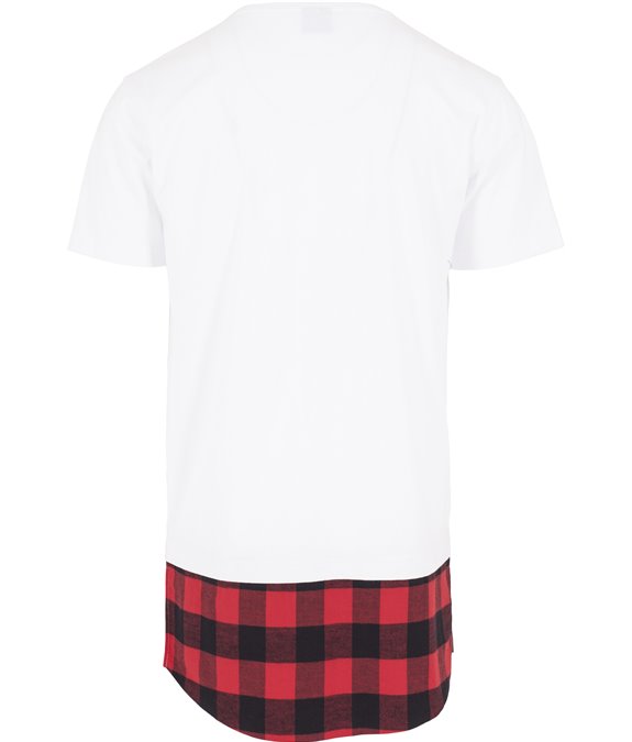 Long Shaped Flanell Bottom Tee white-black-red 3